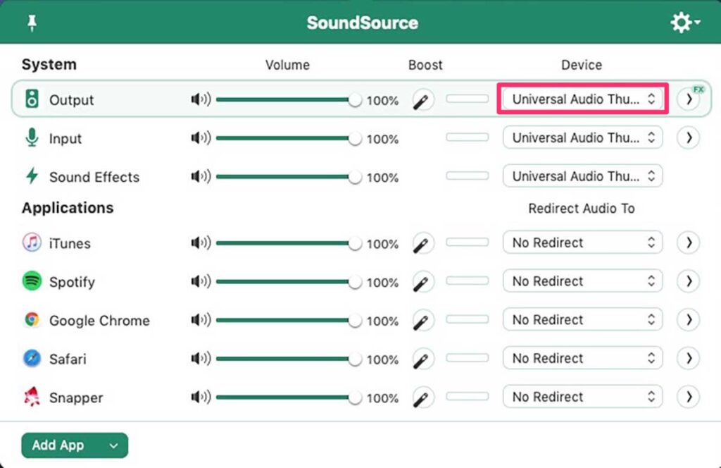 SoundSource Device