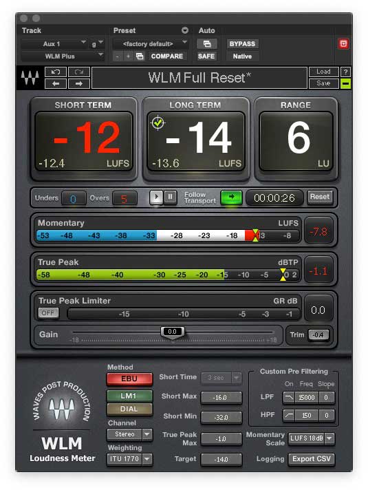 Waves - WLM Plus Loudness Meter